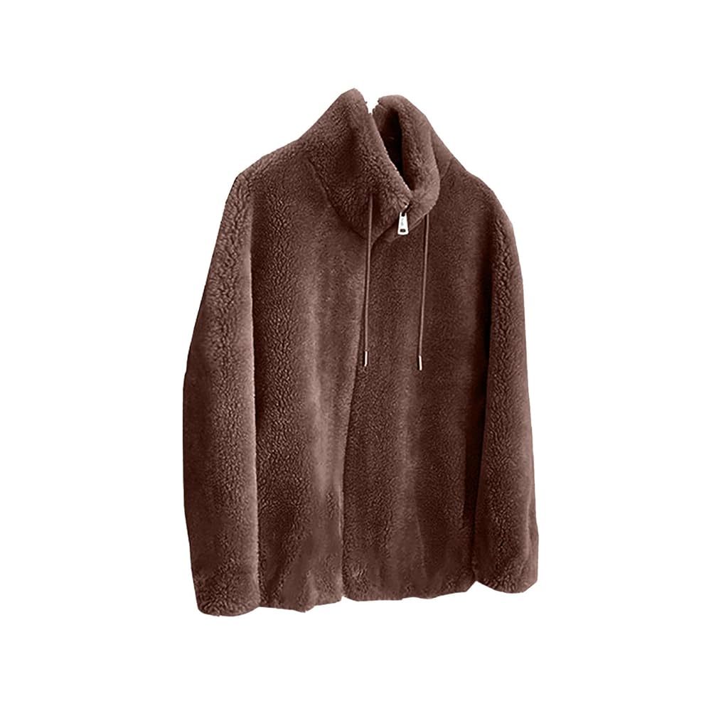 ジャケット・アウター k0071piu1uguale3 FAKE FAR WRAP COAT Faux Fur Genuine Leather Coat in Pink - ZCRAVE™ OFFICIAL WEBSITE